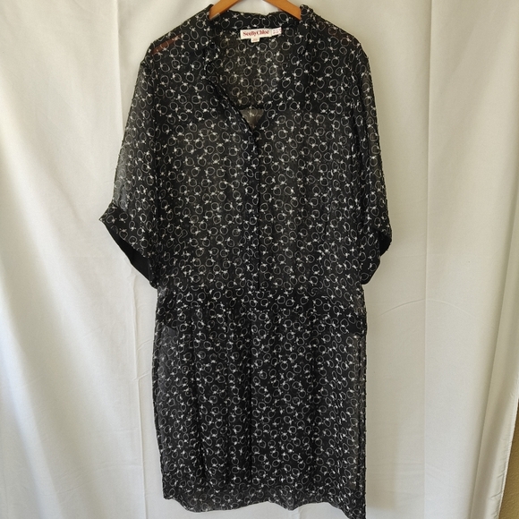 See by Chloe Black Chiffon Mini Mesh Dress Strawberry Size US 8 - Picture 6 of 10